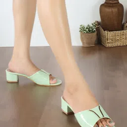 ICONICS Embellished Open Toe Block Heels image 2
