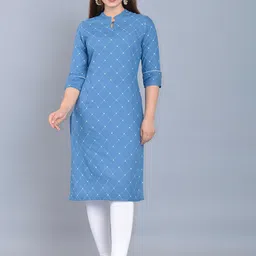 Bachuu Mandarin Collar Geometric Printed Kurta-image-33