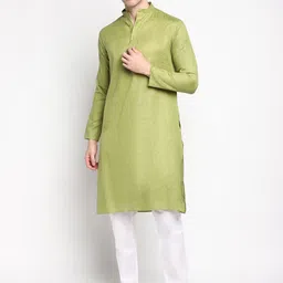 DEVOILER Men Embroidered Thread Work Pastels Kurta-54
