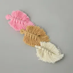 FUNKRAFTS Girls Pink & Beige Set of 3 Macrame Alligator Hair Clip-image-30