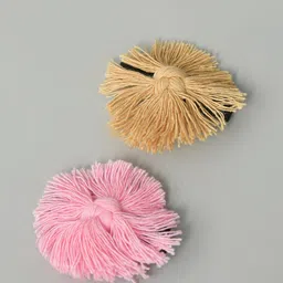 FUNKRAFTS Girls Pink & Beige Set of 2 Macrame Alligator Hair Clip-image-26