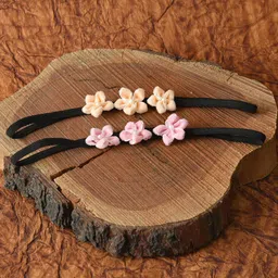 FUNKRAFTS Girls Orange & Pink Pack of 2 Embellished Hairband-11