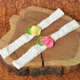 FUNKRAFTS Girls Multicoloured Set of 2 Lace Hairband-17