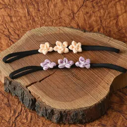 FUNKRAFTS Girls Purple & Beige Flower Hairband-53