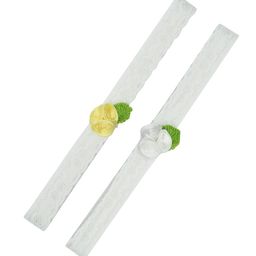 FUNKRAFTS Girls White Pack of 2 Lace Hairband-17
