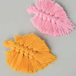 FUNKRAFTS Girls Pink & Orange Set of 2 Macrame Alligator Hair Clip-image-27