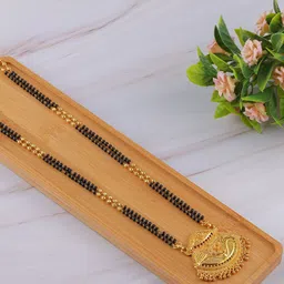 Anouk Gold-Plated & Black Beaded Mangalsutra-78