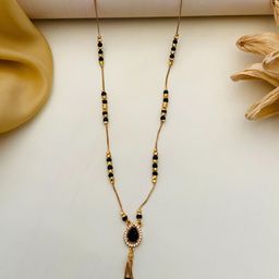 Anouk Gold-Plated Artificial Stones and Beads Mangalsutra image 2