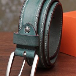 Teakwood Leathers Men Green Leather Belt-image-23