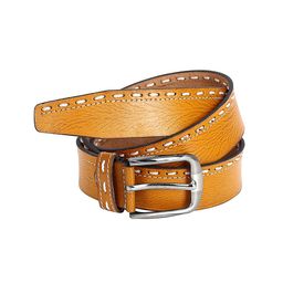 Leather World Men Tan Textured Leather Belt-image-90