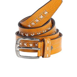 Leather World Men Tan Textured Leather Belt-image-89