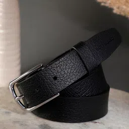Mast & Harbour Men Black Textured Leather Belt-picture-33