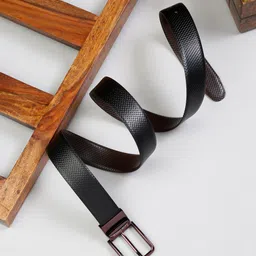 LOUIS STITCH Men Reversible Textured Leather Formal Belt-image-38
