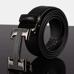 BuckleUp Men Black PU Belt-image-81