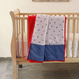 House This The Champ Chimp Kids White & Blue Cotton AC Room Double Bed Quilt-picture-41