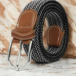 CRUSSET Men Textured Wide Canvas Belt-picture-1