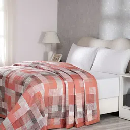 MASPAR Orange Printed 300 GSM Cotton Double Queen Quilt-27