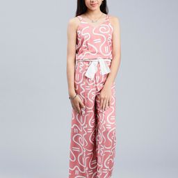 Unique Designers Girls Printed Shoulder Straps Basic Jumpsuit-image-56