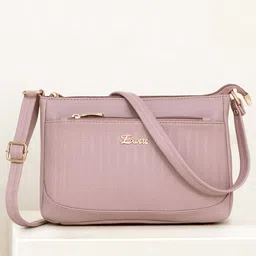 Exotic Pink PU Structured Sling Bag with Quilted-22