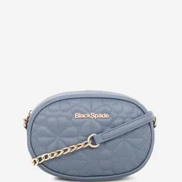 Black Spade Textured Structured Sling Bag With Quilted-image-60