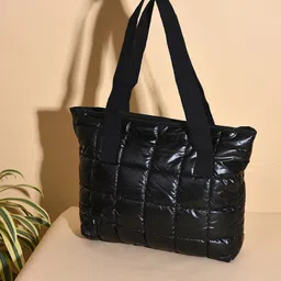 HAUTE SAUCE by Campus Sutra Black Structured Quilted Shoulder Bag-31