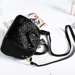 Mona B Textured Structured Handheld Bag with Quilted image 2