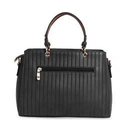 Exotic Black Textured PU Structured Handheld Bag image 3