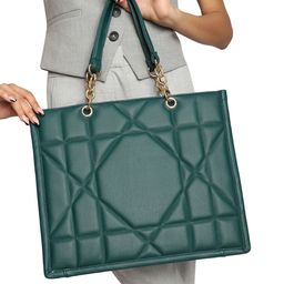 MINI WESST Textured Structured Quilted Tote Bag-40
