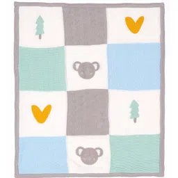 MiArcus Unisex Kids  White & Grey Summer 233 GSM Single Bed Blanket-32