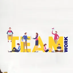 rawpockets Multicolored Team Work Wall Stickers-image-93