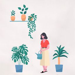 rawpockets White Woman with Garden Wall Stickers-image-7