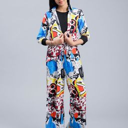 Unique Designers Girls Abstract Printed T-shirt and Shirt with Palazzos-image-120
