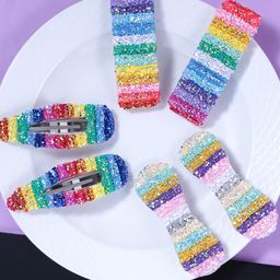 Yellow Chimes Women Multicoloured Set of 6 Embellished Tic Tac Hair Clip-25
