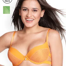 Susie Pack Of 2 Yellow & Green Underwired Lightly Padded Bra-image-12