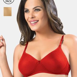 Sonari Women Set Of 2 Red & Nude Bra-33