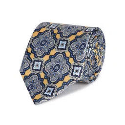 Tossido Men Blue & Orange Printed Broad Formal Tie-picture-4