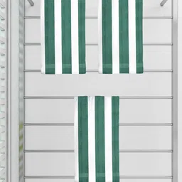 Athom Trendz Set Of 3 Green Striped 300 GSM Cotton Bath Towels-45