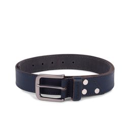 Belwaba Men Navy Blue Leather Formal Belt-image-1