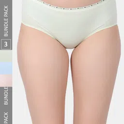 Amour Secret Pack Of 3 Mid-Rise Hipster Briefs P312_Grn_Pch_Sblu-image-37