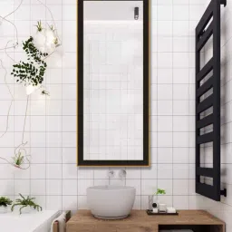 elegant arts and frames Black Synthetic Wood Center Full Length Mirror-picture-37