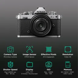 Nikon Z FC 20.9MP Mirrorless Camera (28 mm Lens, 15.7 x 23.5 mm Sensor, Full-Time Eye-Detection Auto Focus) image 2