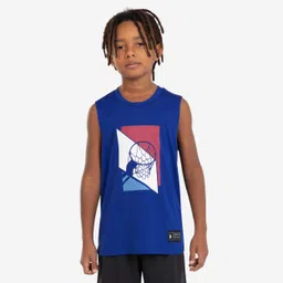 kipsta Kids' Sleeveless Basketball Jersey TS500 Fast - Blue-picture-29