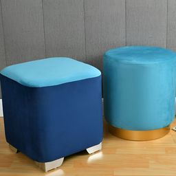 Shadowkart Blue Colourblocked Puffies Ottoman-image-44