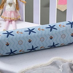The White Willow Unisex Kids Blue & Yellow Baby Bolster Pillow-16