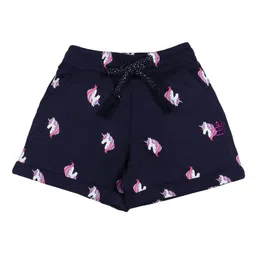 PLUM TREE Girls Navy Blue Printed Mid-Rise Regular Shorts-image-48