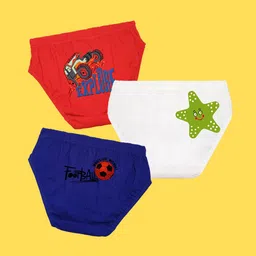 NUSYL Boys Pack of 3 Red,White,Blue Printed Briefs-image-85