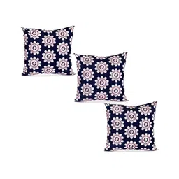 SWITCHON Blue & Pink 3 Pieces Ethnic Motifs Printed Square Cotton Cushion Covers-image-19