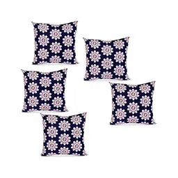 SWITCHON Blue & Pink 5 Pieces Ethnic Motifs Square Cushion Covers-image-9
