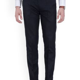 Vandnam Fabrics Men Navy Blue Smart Slim Fit Trousers-image-89