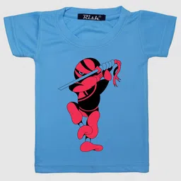 RISH Kids Blue Ninja Printed T-shirt-image-78